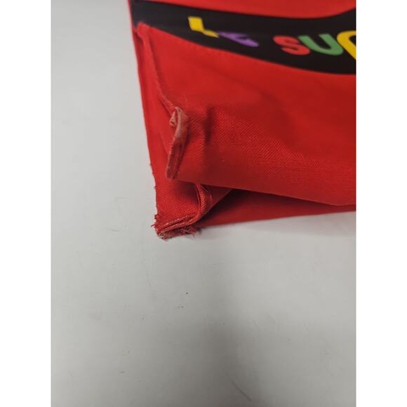 Le Supersac Red Oversized Shopper Bag Tote Carry On Rainbow Vintage - Picture 7 of 16
